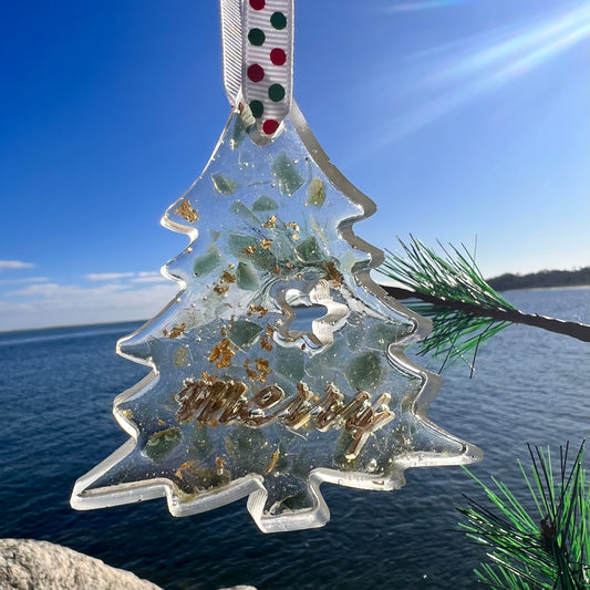 HOLIDAY ORNAMENTS: Tree (sea glass)